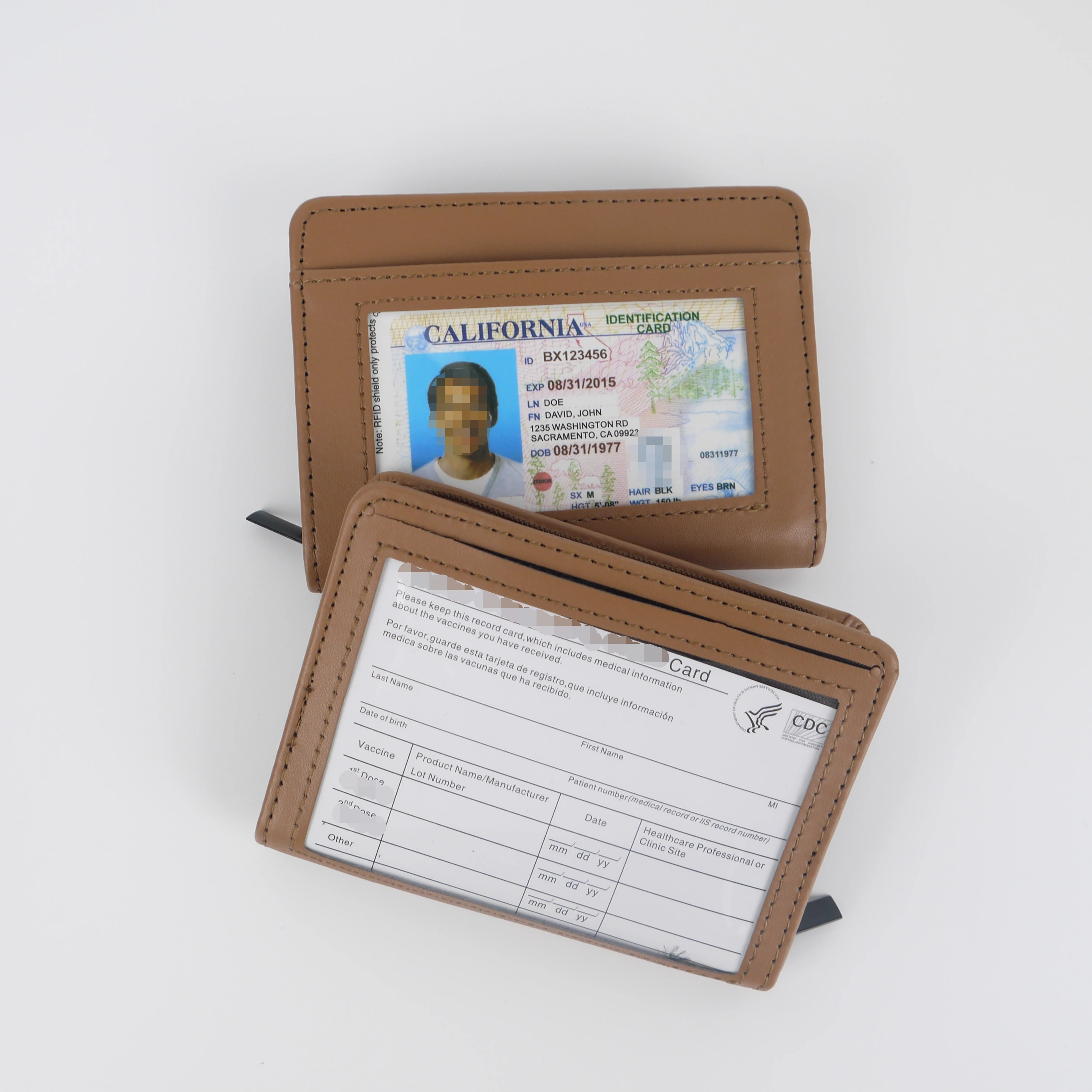 

Men's Business RFID Blocking Creidt Card holder Wallet Multifunction Card Wallet Lether PU with ID Windows, Black/ light brown/ dark brown/ grey
