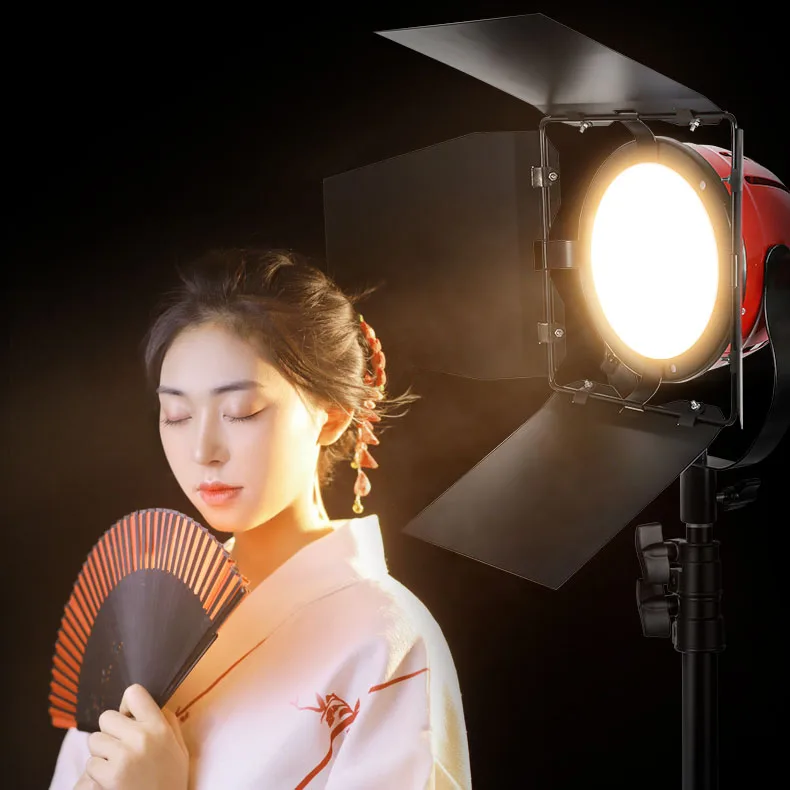 

Red Head Light 3200-5500K Dimmable LED Continuous Photography Lighting Photo Studio Video Film Fill Lights, Red + black