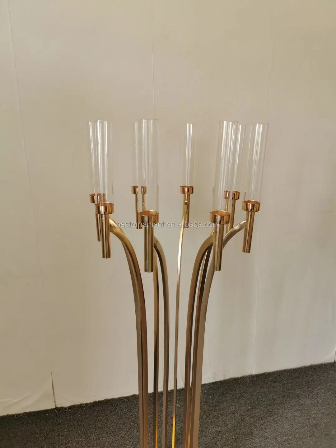 Wholesale Floor Gold Metal 8 Arms Candlesticks Wedding Tall Floor