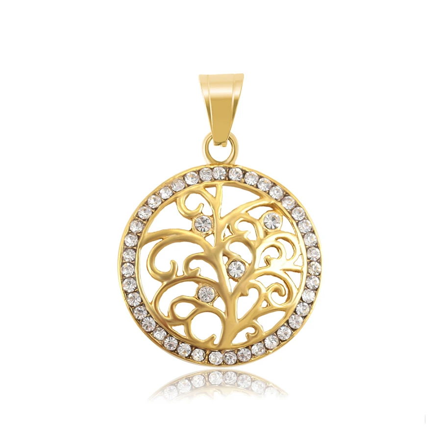 

36379 Xupign fashion jewelry 24K gold color tree shape stainless steel pendant