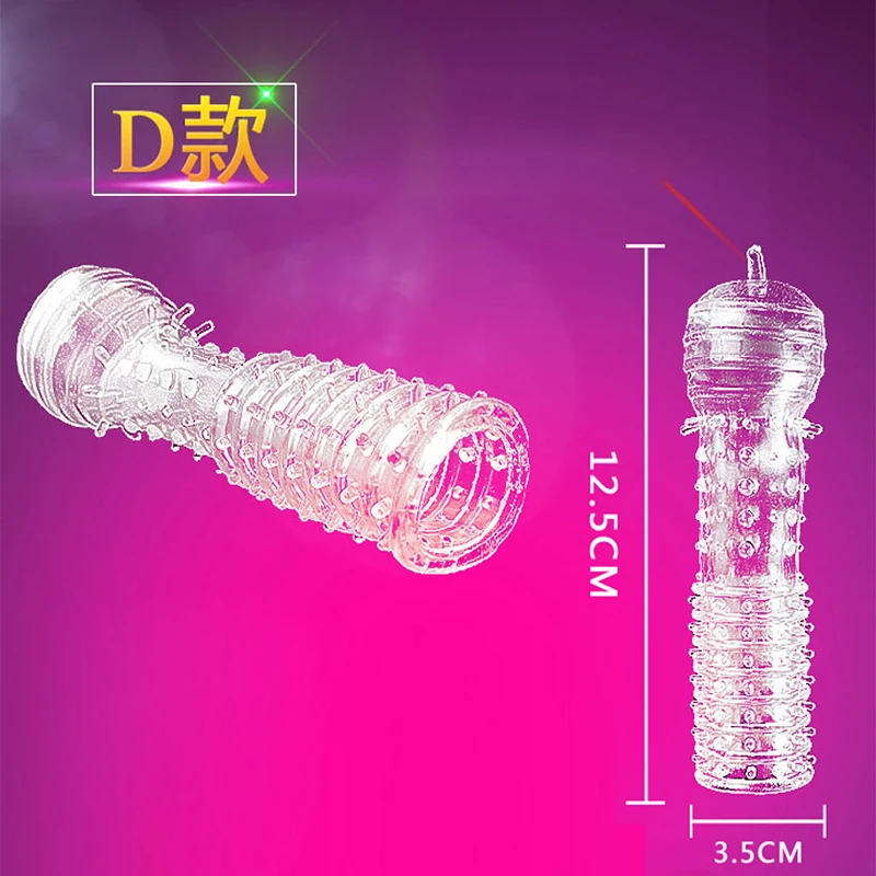 Transparent crystal spike set  Wolf Tooth Wolf Tooth crystal condom set increase shaped thorn set adult products
