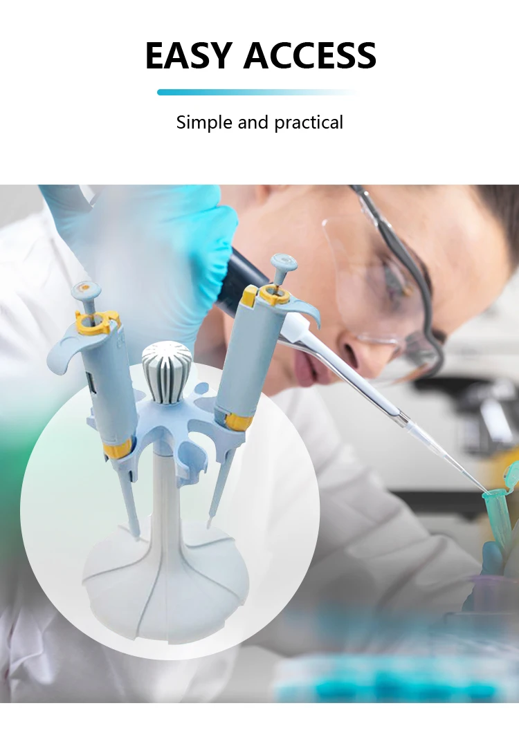 Adjustable Plastic Material Single Channel Micropipette Stand Pipette