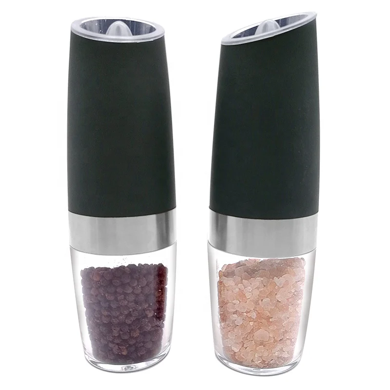 

Electric Induction Stainless Steel Pepper Grinder Grinding Bottle Special Gravity Sea Salt and Pepper grinder set