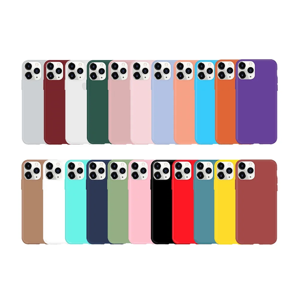 

Wholesale Ultra Thin Frosted TPU Protective Mobile Cover Solid Color Phone Case for iPhone 11 12 Pro Max Cheap Mobile Hull, Multiple colors