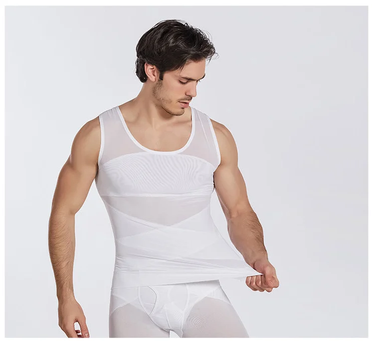 

Men's Body Shaper Slimming Shirt Tummy Waist Vest Lose Weight Shirt Men's Elastic Sculpting Vest Shapewear