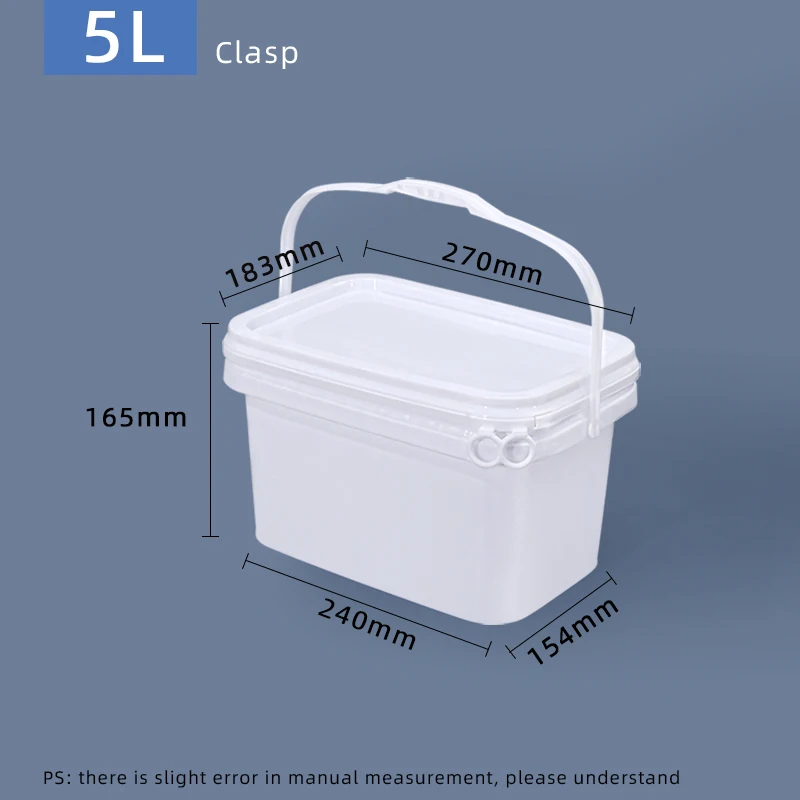 Rectangle Plastic Bucket Storage Pail Container With Lid With Handle