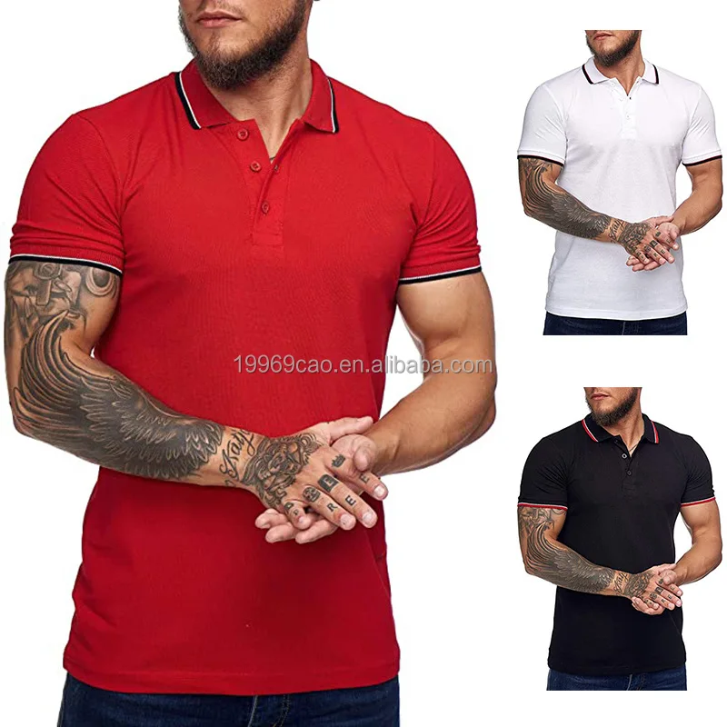 

2022 new high quality 100% cotton sports men's solid polo shirt, Customized color