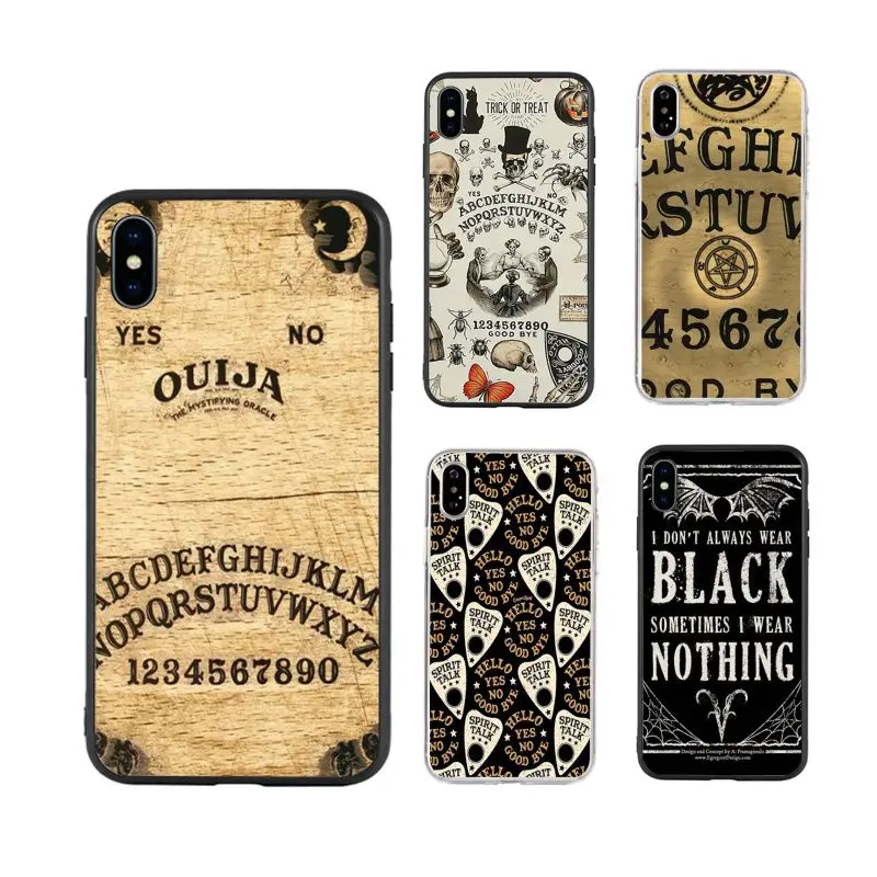 

Ouija Board fashion hot selling cute art aesthetic Phone Case for iPhone X XR Xs Max 11 11Pro 11ProMax 12 12pro luxury fundas, Black/transparent