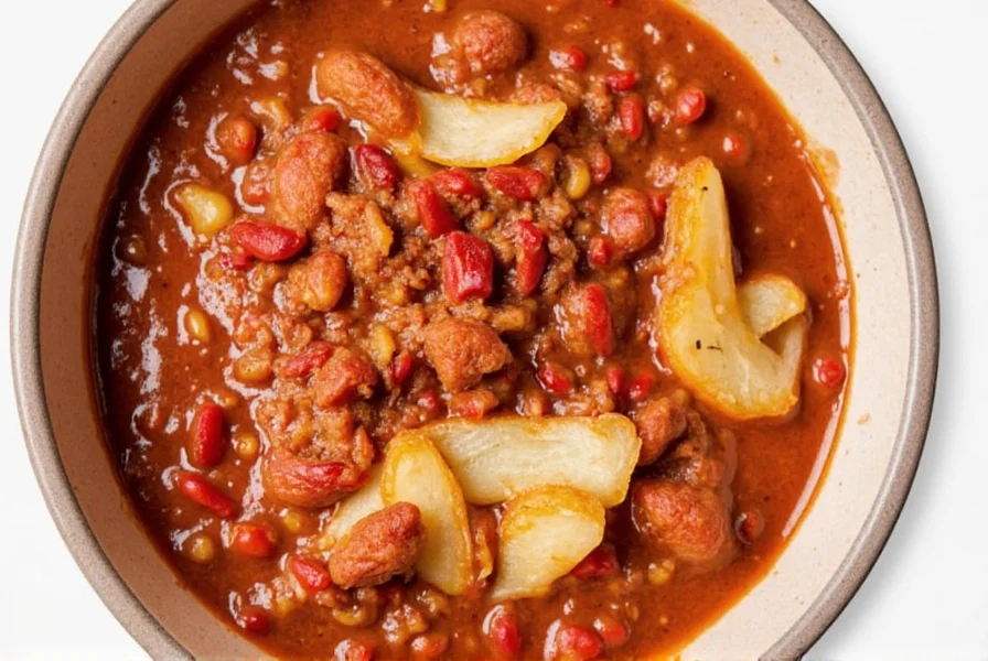 Chili pot with ingredients