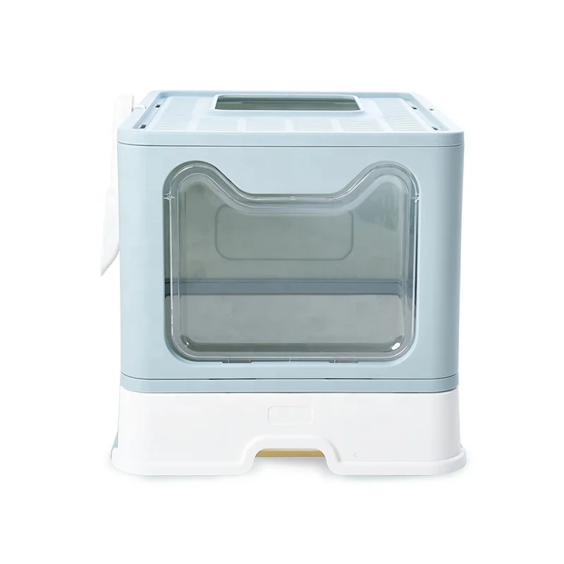 

pet supplies foldable double layer enclosed cat litter box toilet big