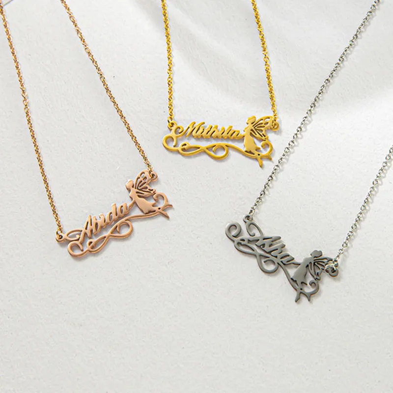 

Birthday Jewelry 18K Gold Plated 316L Stainless Steel Custom Name Necklace Personalized Nameplate Necklace For Women Girl Gift