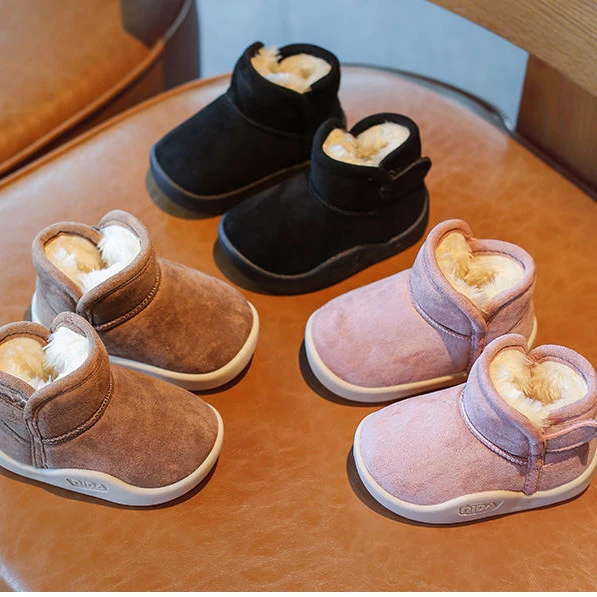 

new arrivals 2020 Fashion toddlers Sheepskin Shoes kids Winter baby Snow Boots sneakers casual plush Boots, Black, pink, khaki