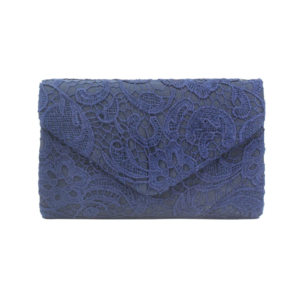 

New Handbag 2021 Evening Bag Elegant Floral Lace Envelope Clutch Evening Prom Handbag Purse, Purple,deep blue,apricot,coral red,wine red,red,black,white,silver