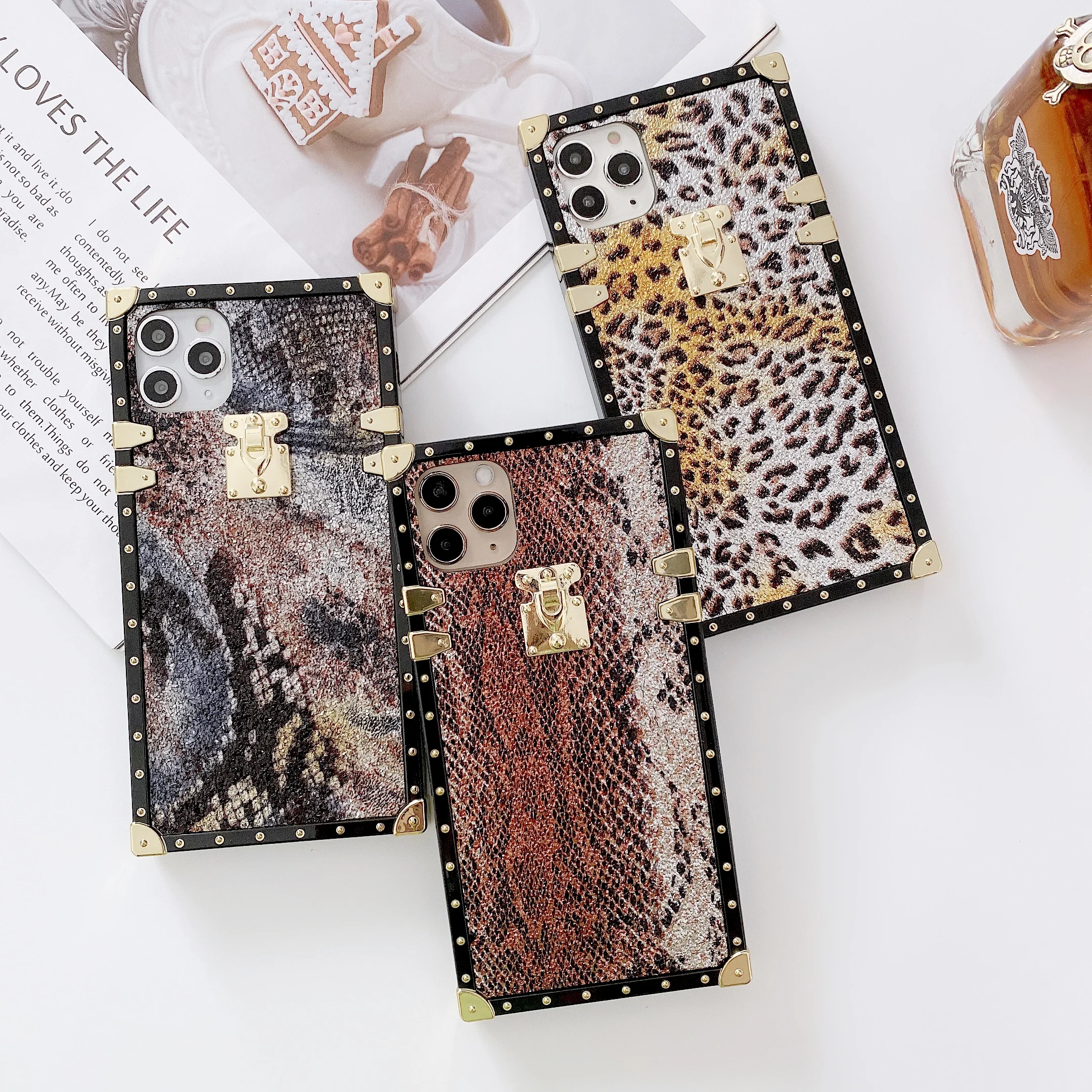 

designer phone cases for iphones fashion leather square phone back cover case for iphone 11 12 Pro Max X XS XR 7 8 plus