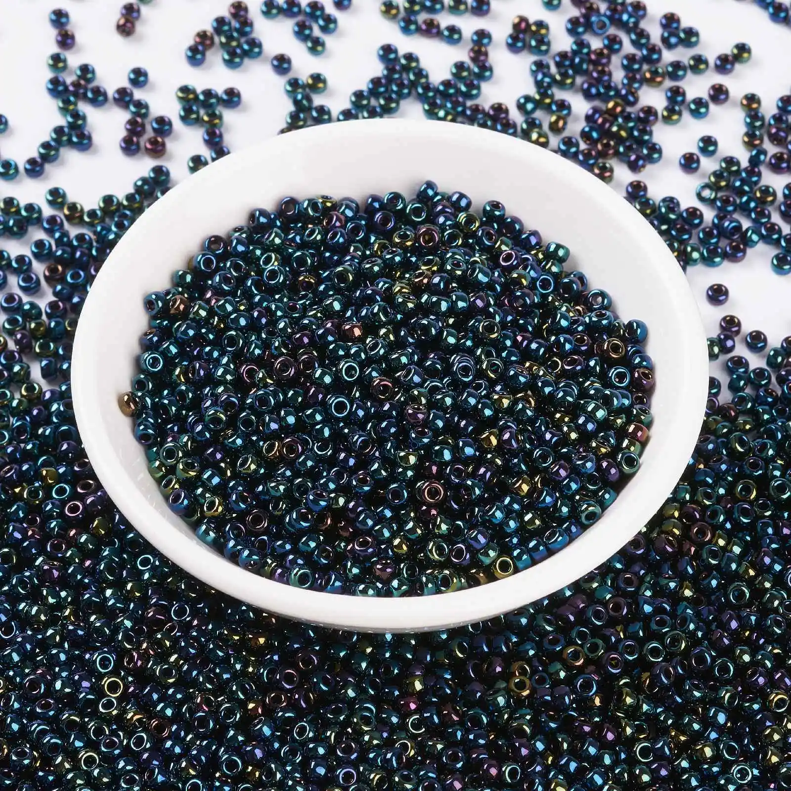

Pandahall Miyuki 8/0 (RR452) Metallic Dark Blue Iris Round Seed Beads