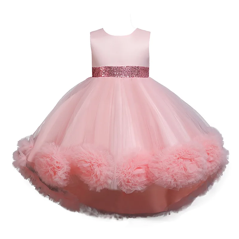 

Girls' Princess Dresses Net Gauze Flowers Puffy Dresses Vests Trailing Piano Performance Dresses