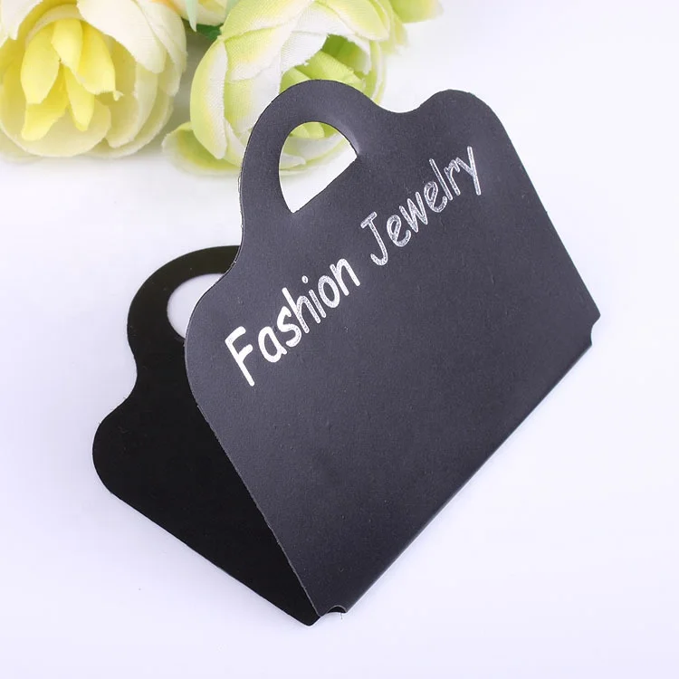 

Classic black PVC necklace hanging tags jewelry packaging cards