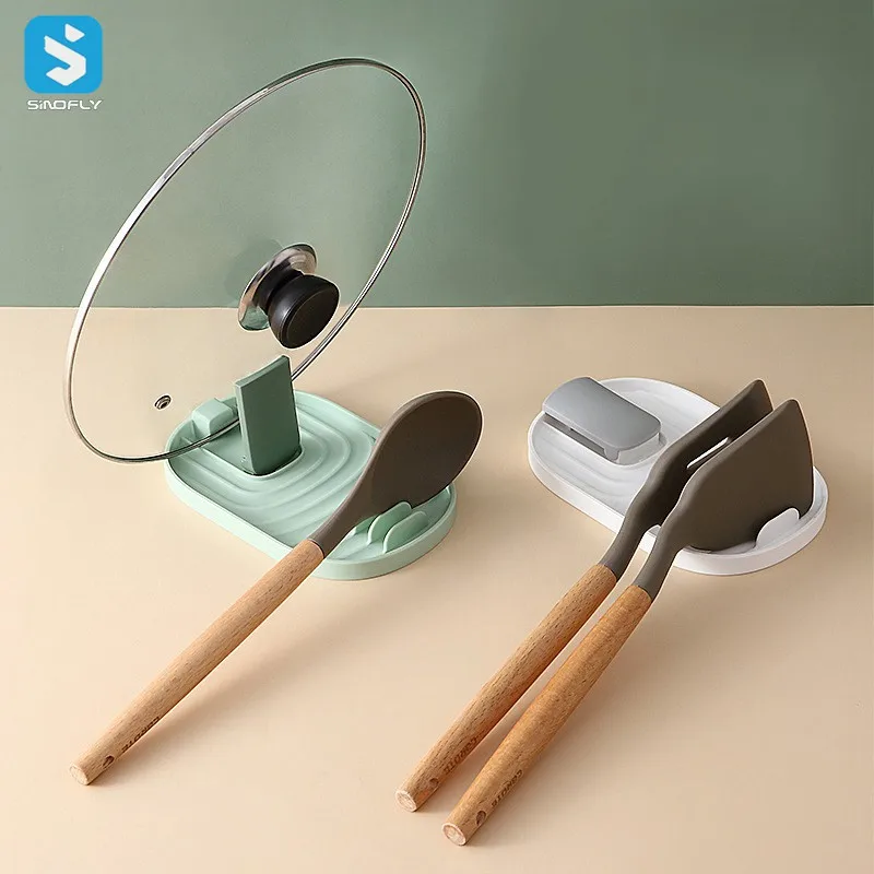 

Multipurpose Home Accessories Stand Cooking Utensil Kitchen Spatula Spoon Organizer Drip Pad Kitchen Pot Lid Holder, Blue, white, pink, green