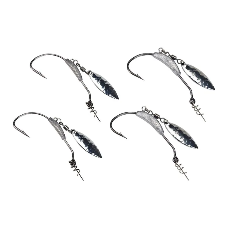 

2g 3g 4g 5g 7g Big Game Saltwater Soft Worm Lure Lead Jig Crank Hook With Sequins Spoon, Black