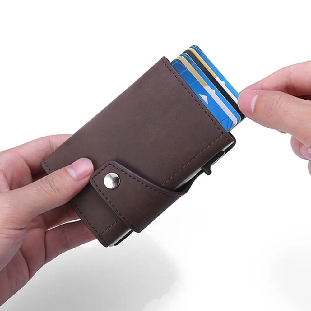 

Credit Card Holder RFID Blocking Wallet Vintage Aluminum Business Card Holder Automatic Pop-up Card Case 3 fold, Various colors available