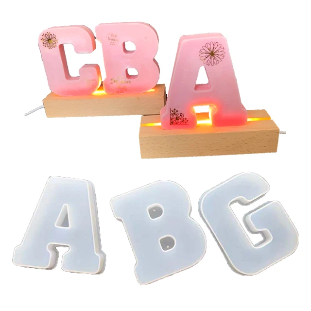 

J167 Free Sample DIY Shiny Resin 6 Inch Large Standard Letter Alphabet Mould A-Z Giant Letters Silicone Molds