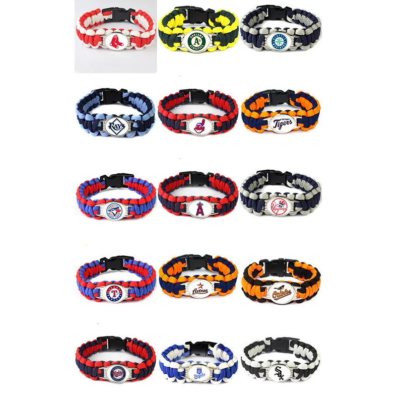 

MLB Baseball Logo Paracord Survival Bracelet for American sports souvenir, 32 teams flag nfl paracord football souvenir