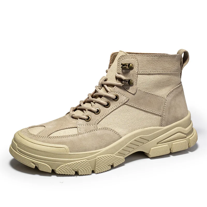 

2021 Outdoor Non-slip Wear-resistant Breathable Men's Hiking Shoes Outdoor High-quality Lightweight Men's Sneakers, Khaki