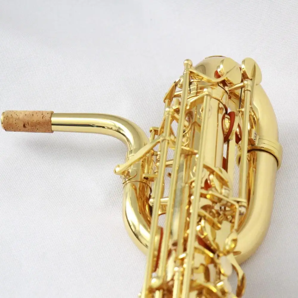 
High quality Professional Brass material Gold Lacquer Eb tone Baritone Saxophone 