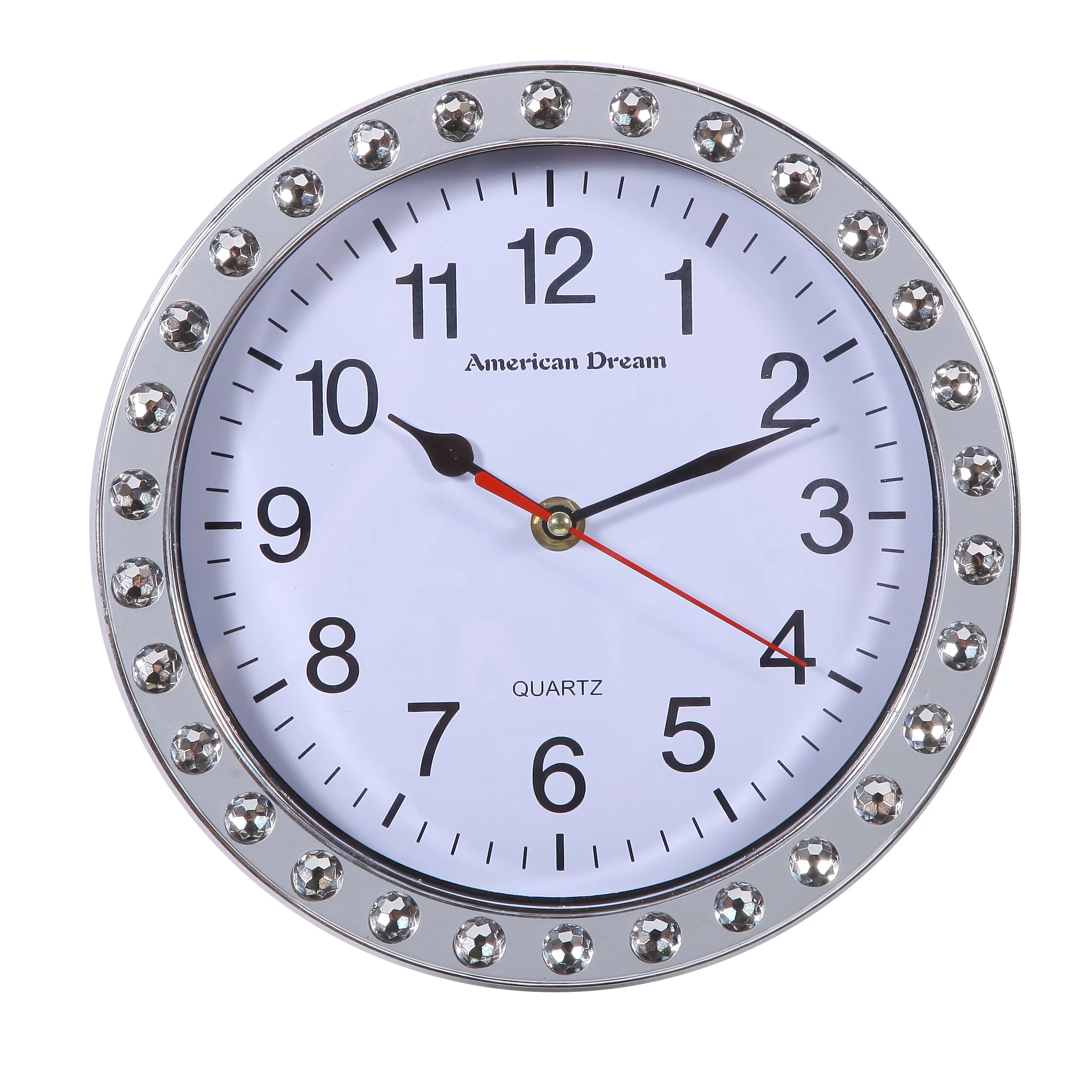 9 Inch Modern Unique Design Shiny Diamond Plastic Wall Clock Buy Wall