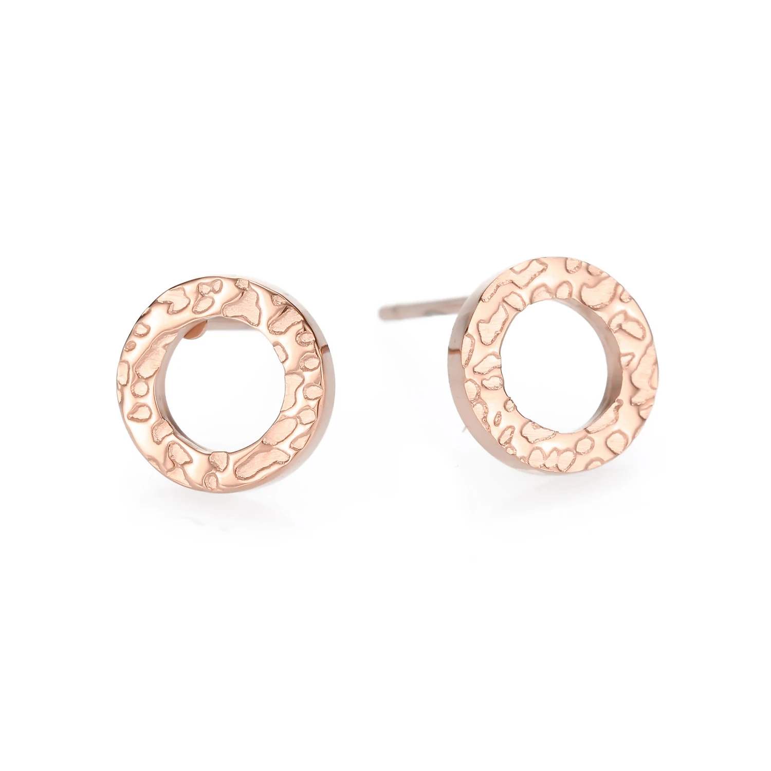 

JUJIE Geometric Simple Round Shape Stainless Steel Jewelry Classic Mini 14K Gold Women Simple Small Studs Earrings