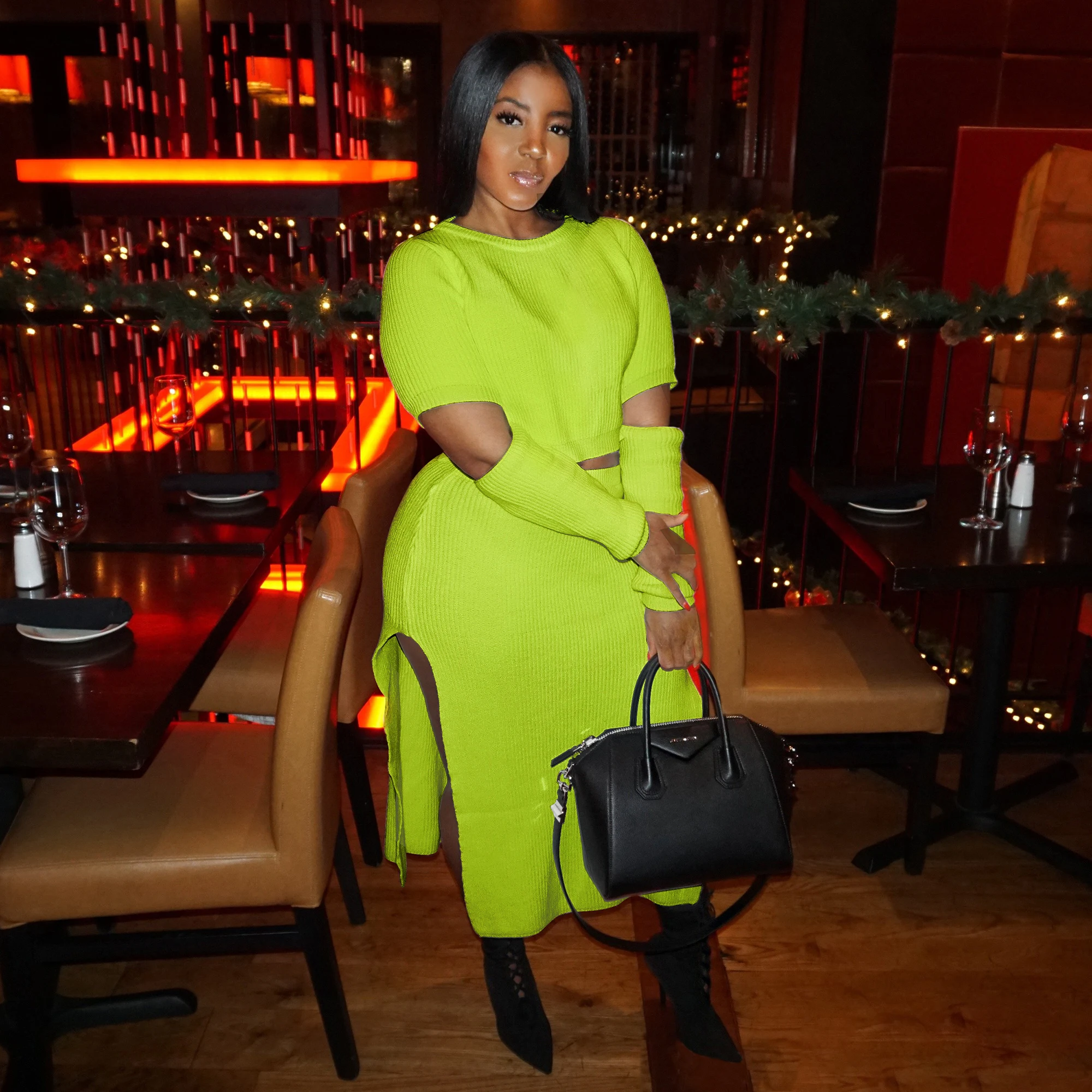 

2021 new arrivals sweater two piece skirt set sexy womens clothing