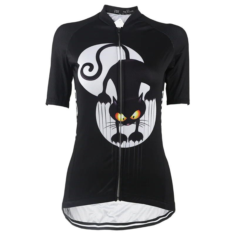 

HIRBGOD NR133 Popular Black Cat Cycle Jersey Men Short Sleeve Bike Jersey Comfortable Cycling Jersey Plus Size Cycling Wear