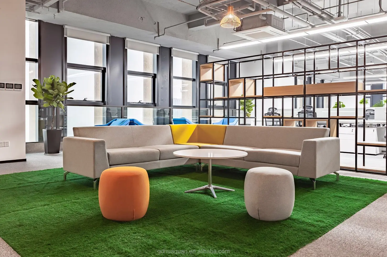 New Style Fabric L Shape Sofa Modular Corner Design Office Sofa Set