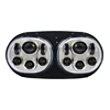 2in1 head light 45W LED dual head lamp black/chrome reflector motorcycle headlight