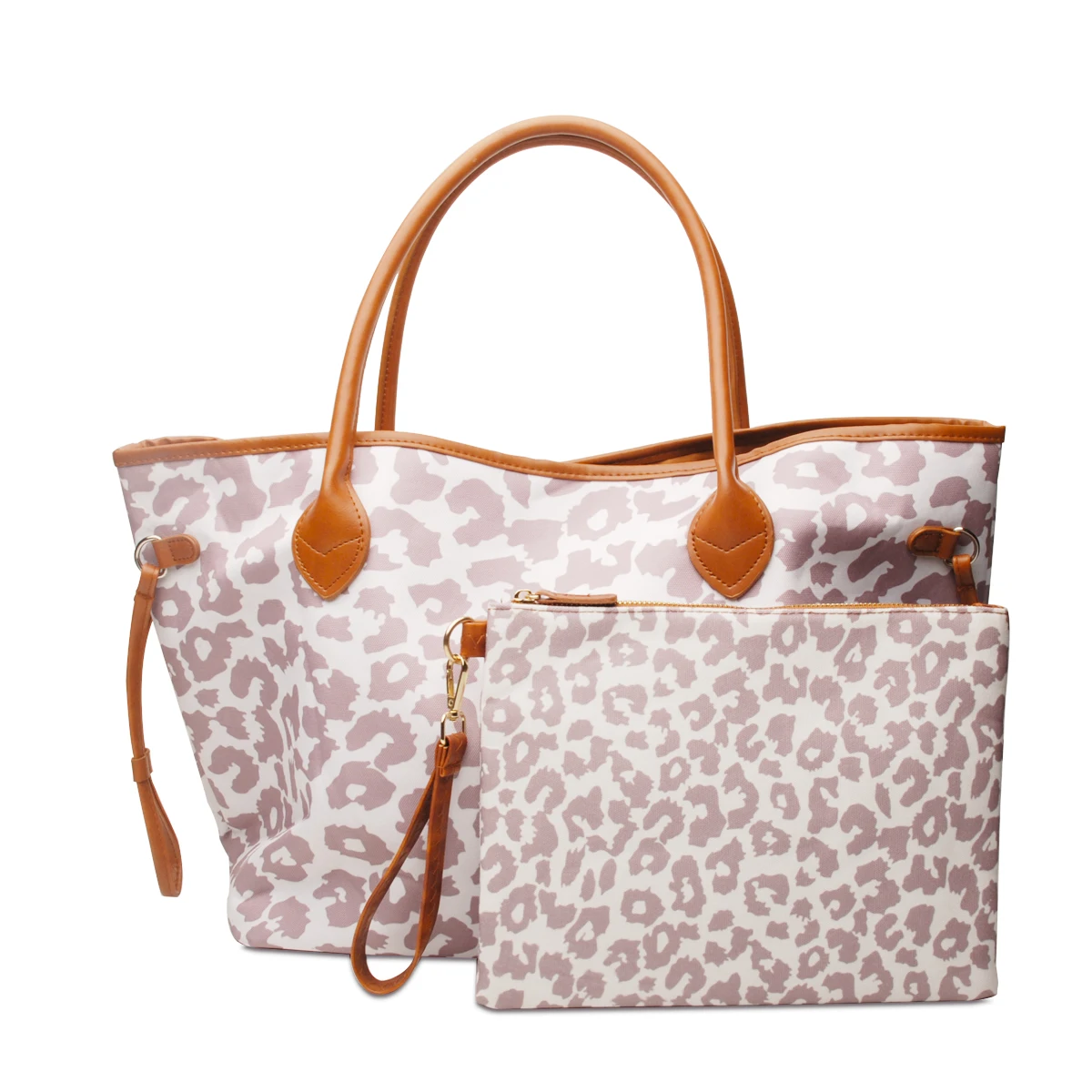 

DOMIL White Leopard Canvas Handbag Monogram Tote Bags Cheetah Weekender Travel Large Shopping Purse for Women Ladies, As pictures