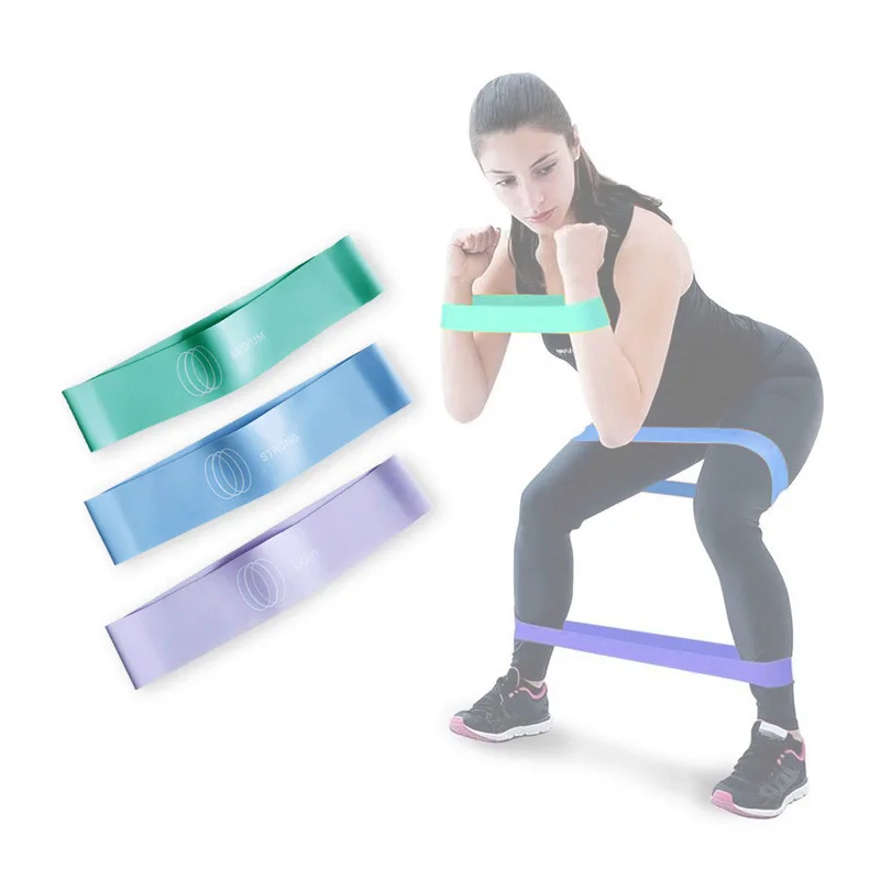 

Yoga fitness high elastic latex resistance loop bands elastic bands elastic strap sports elastic training with hip strap, Pink,blue,green