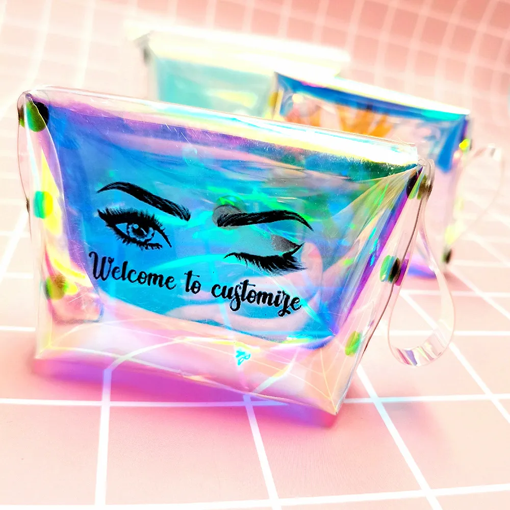 

3D mink eyelash packing box custom logo private label holographic lashbox