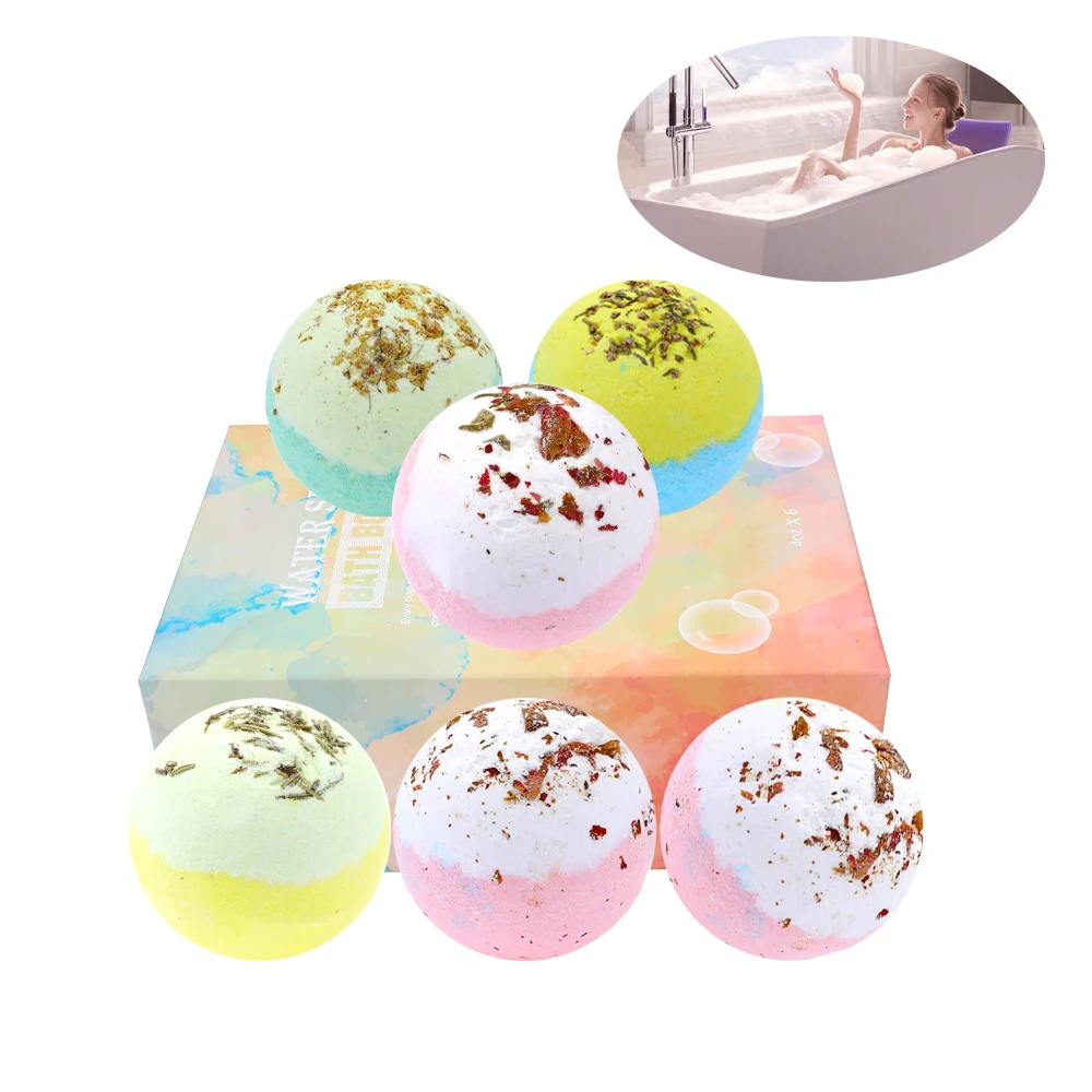 

Essential Oil Bath Fizzers Bubble Shower Bombs Home SPA Bathbombs Skincare Moisturize Salt Bath Ball Rainbow Bath Bombs Gift Set