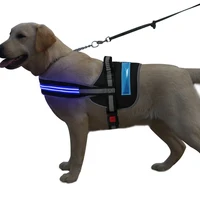 

led dog harness for tracffic lead