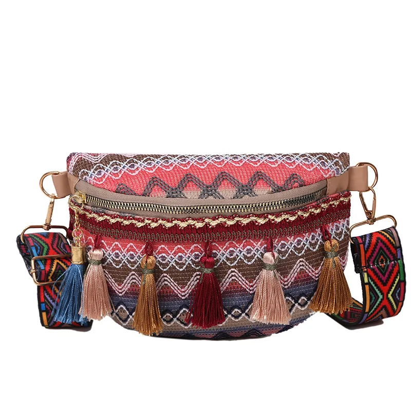 

Fanny Pack ,Boho style messenger bag women's fashion tassel ethnic women's waist bag