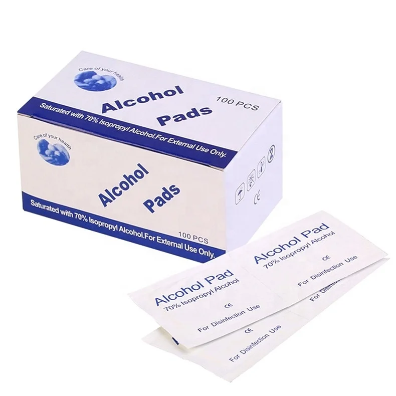 

Portable 100pcs/box Alcohol Swab Pads, White