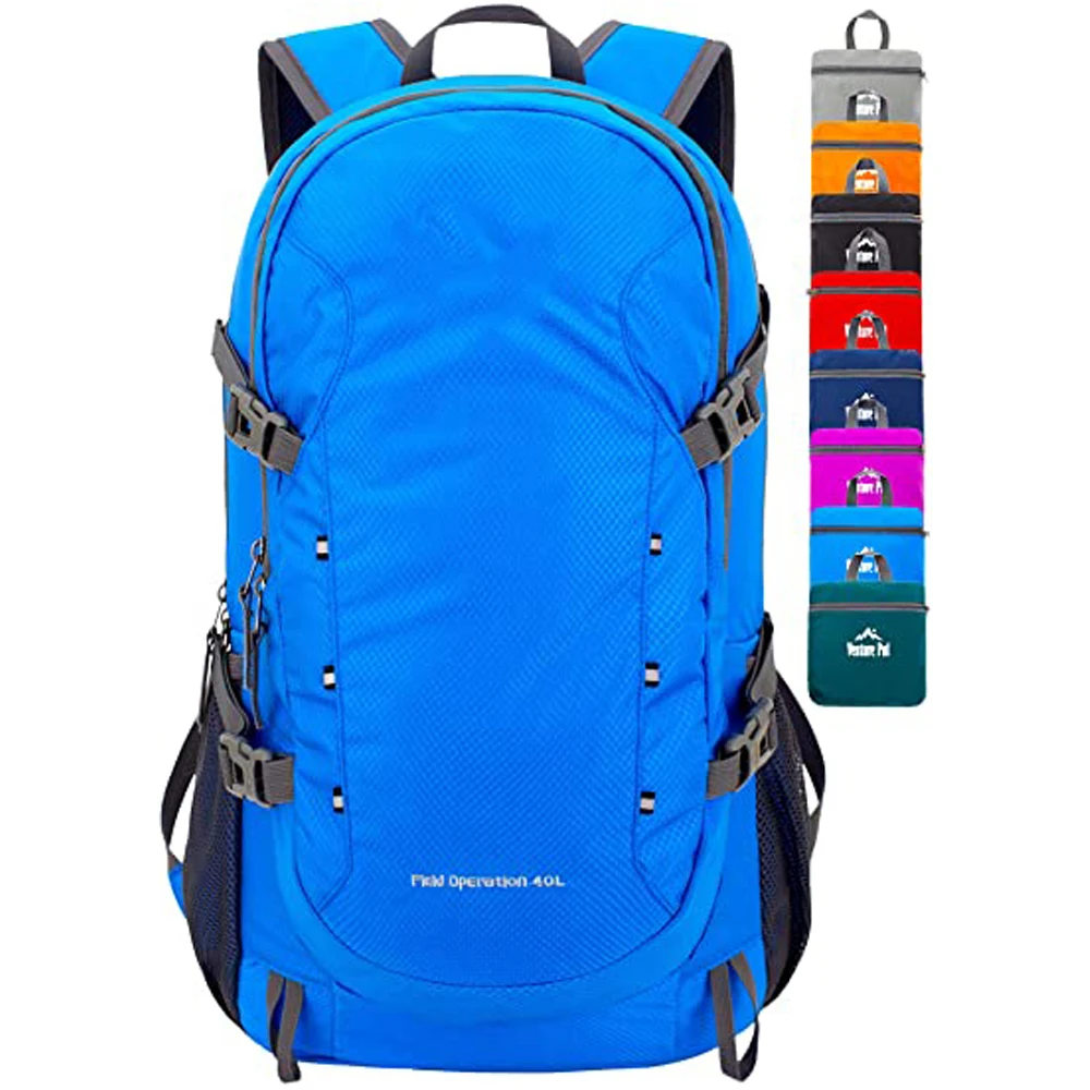 

Lightweight Packable Foldable Sport Travel Hiking Backpack, Black/orange/blue/gray/red