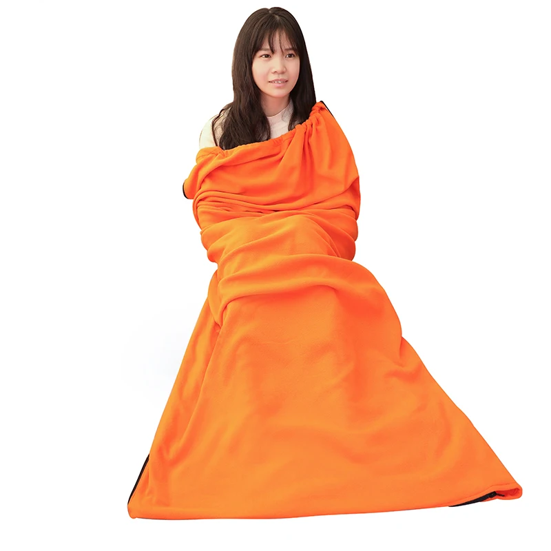 

Wholesale Stylish Orange Lightweight Polar Fleece Travel Outdoor Camping Sleeping Bag Liner Sheet Sack For Adults