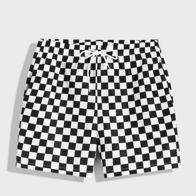 

2020 New Arrival 200gsm Men Shorts Casual Polyester Slant Pocket Checked Shorts Men Can Be Custom Logo, Picture color