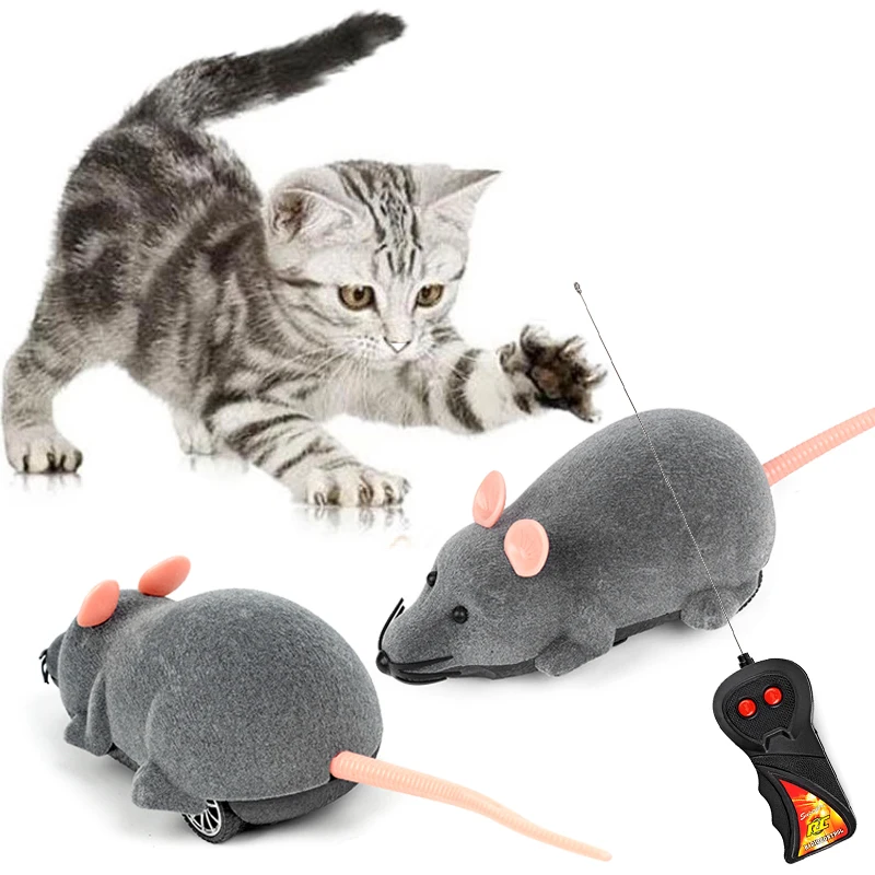 

3 Colors RC Electronic Mice Cat Toys Wireless Remote Control Simulation Plush Mouse Funny Interactive Rat Toy