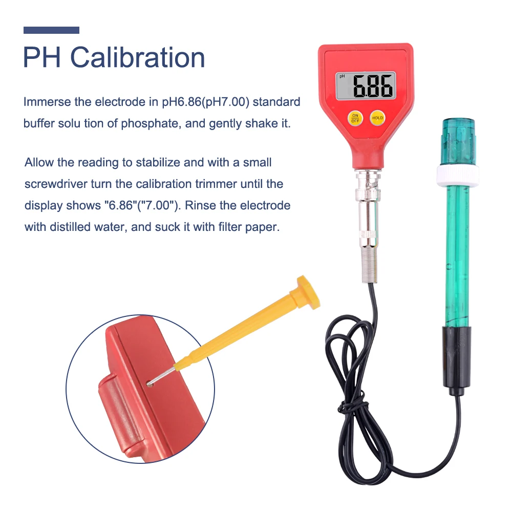 PH-98105 medidor de PH Digital acidez de electrodo de vidrio de agua de queso de leche de PH del suelo de prueba
