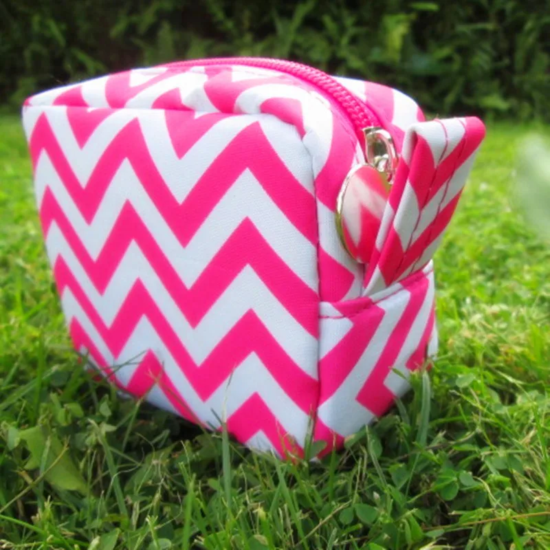 

Ready To Ship wholesale blanks chevron cosmetic bags with several colors DOM 001