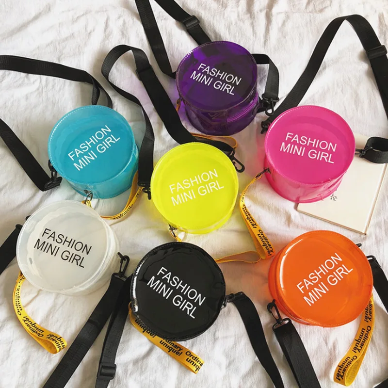 

Clear fashion round jelly bags casual designer crossbody handbags, 7 colors