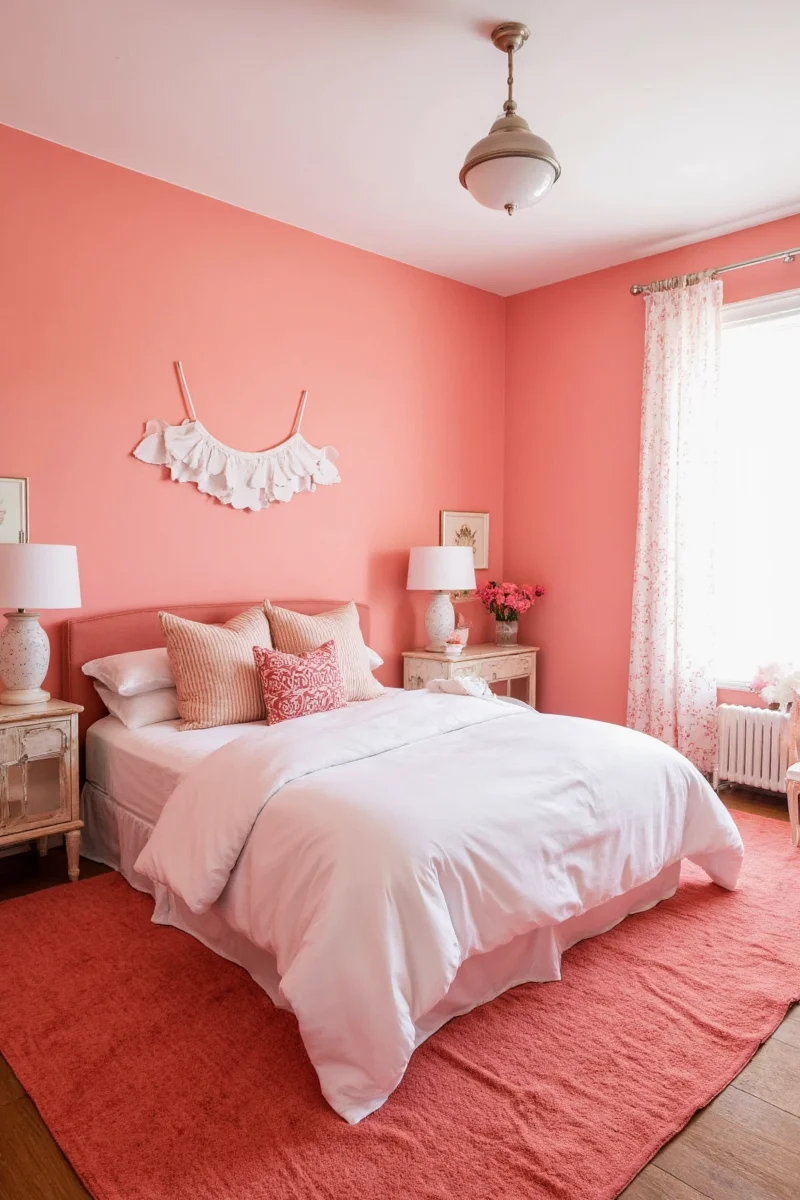 Coral bedroom idea example