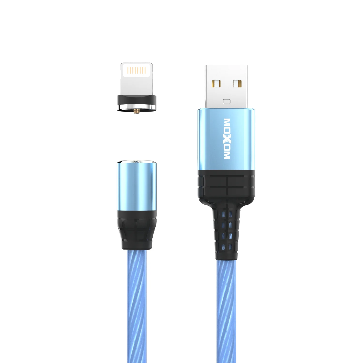 

MOXOM 2.4A USB Data Cable with LED Light Magnetic Colorful Cable Wholesale Micro USB C Cable